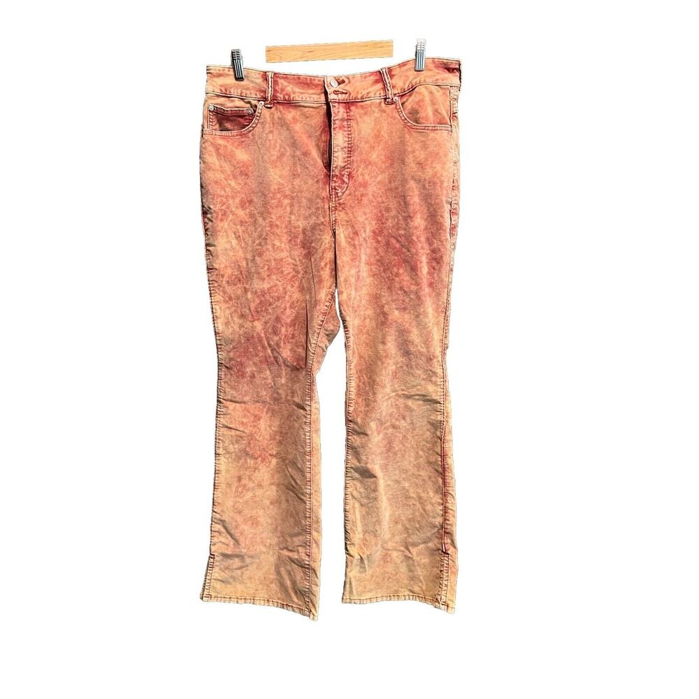 We The Free Curvy Brown Burnout Velvet Bootcut Women's‎ Flare Jeans Size 35